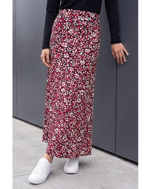 Roman Red Scatter Floral Print Skirt