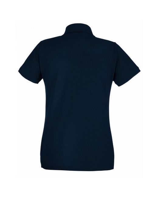 Fruit Of The Loom Blue Ladies Lady-Fit Premium Short Sleeve Polo Shirt (Deep)