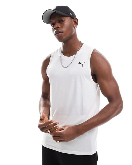 PUMA White Tech Tank Top for men