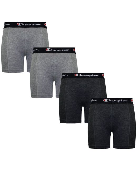 Champion Gray 4-Pack Logo Boxer Shorts Cotton for men