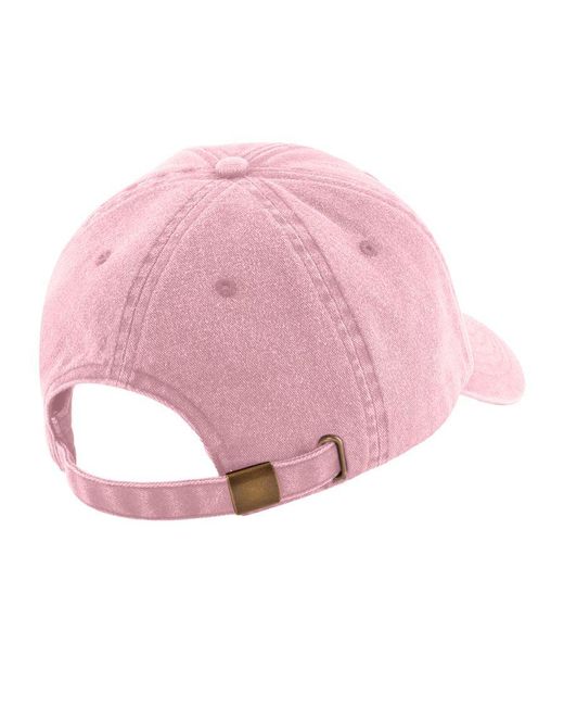 BEECHFIELD® Laag Profiel Vintage Denim-look Cap (vintage Donkerroze) in het Pink