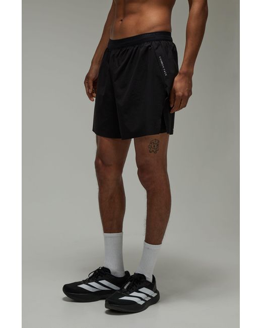 BoohooMAN Black Common Pace Running Race Day 2In1 Split Short for men