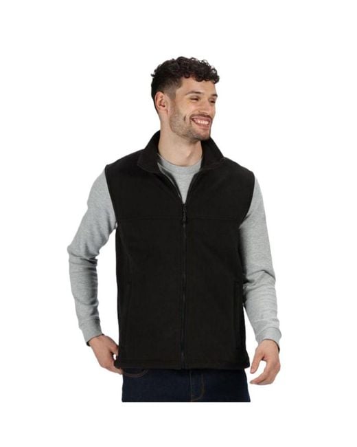 Regatta Black Haber Ii Full-Zip Bodywarmer Fleece Anti-Pill Jacket (250 Gsm) for men