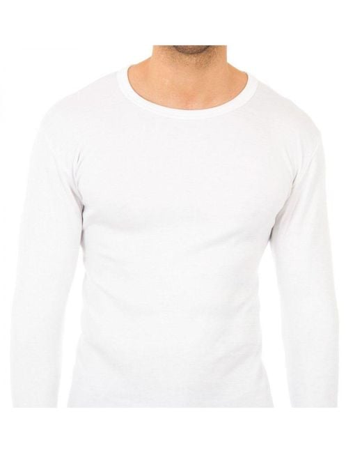 Abanderado White Thermal Long Sleeve T-Shirt 0808 for men