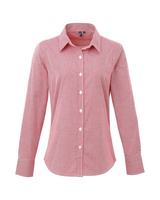 PREMIER Pink Ladies Gingham Long-Sleeved Shirt