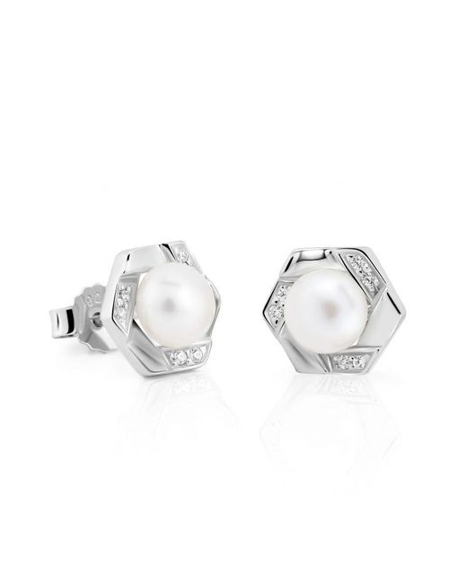 Orphelia Metallic 'Aliva' 925 Sterling Stud Earrings