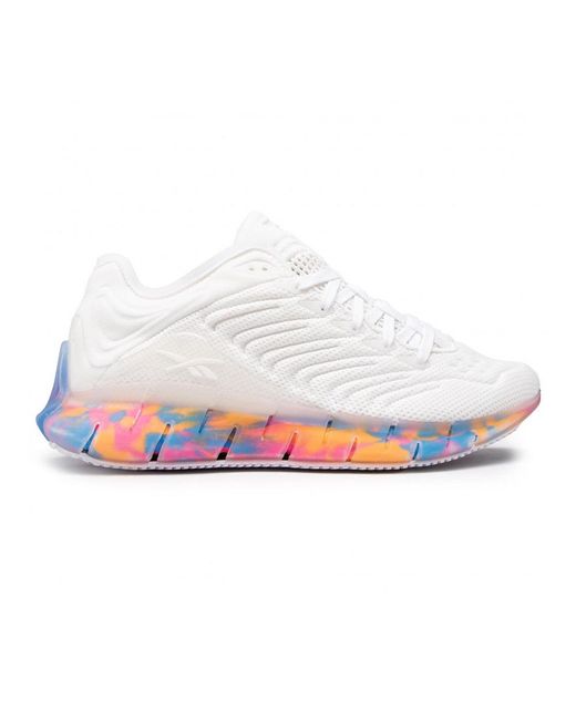 Reebok White Zig Kinetica Lace-Up Synthetic Trainers Fw5288 for men