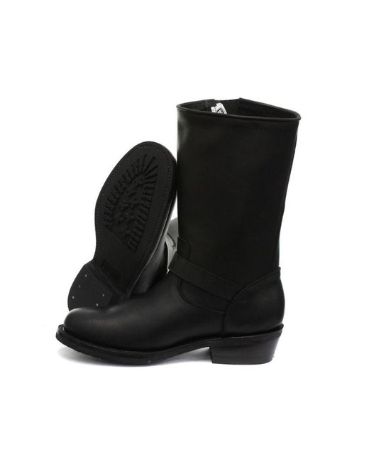 Grinders Black Smooth Sole Western Leather Boots-Rebel