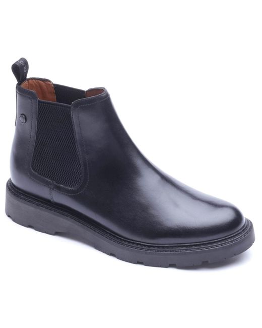 Base London Blue Echo Leather Waxy Boots for men