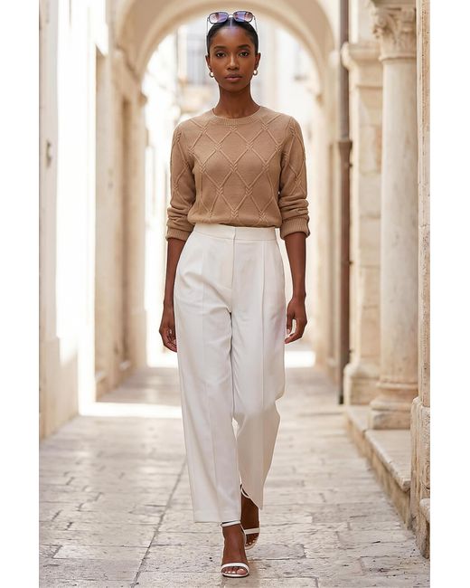 Roman Brown Petite Button Cuff Knit Jumper
