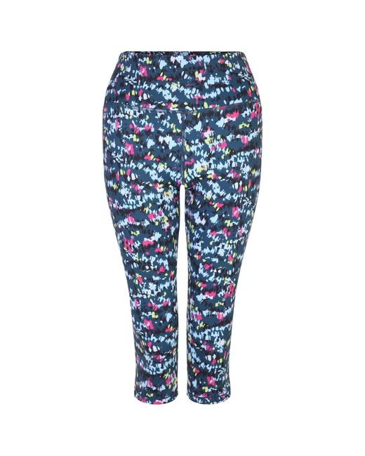 Dare 2b Blue Ladies Influential Dash Print 3/4 Leggings (Moonlight Denim)