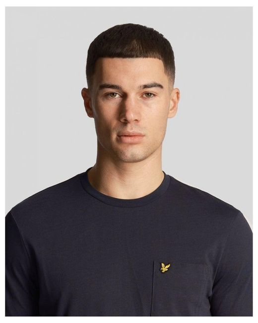 Lyle & Scott Blue Pocket T-Shirt Size: M for men