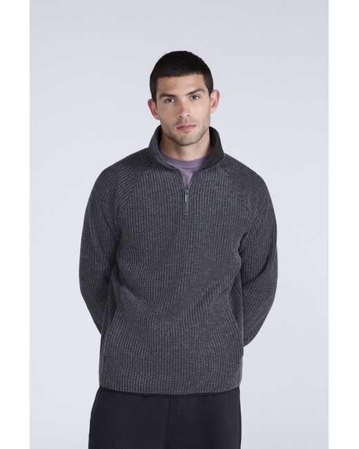 Mountain Warehouse Green Textured Fleece Jacket With Raglan Sleeves Half Zip Warm Cosy Coat for men