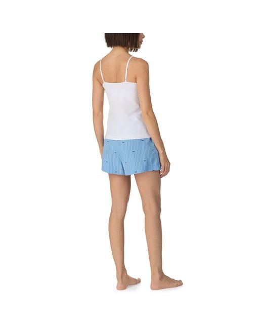 DKNY Blue Cami With Shelf Bra And Boxer Sleep Set
