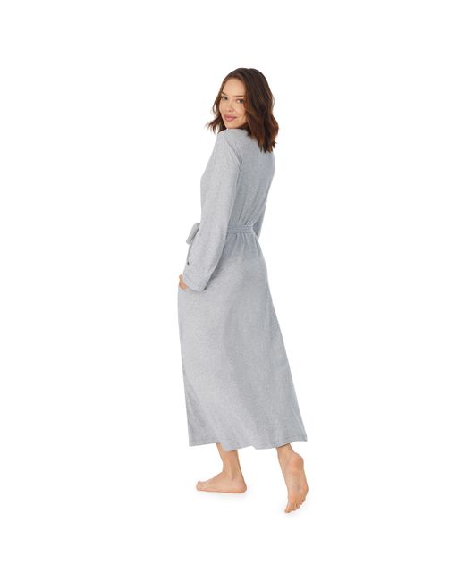 DKNY Gray Cotton Logo Maxi Robe, Marl