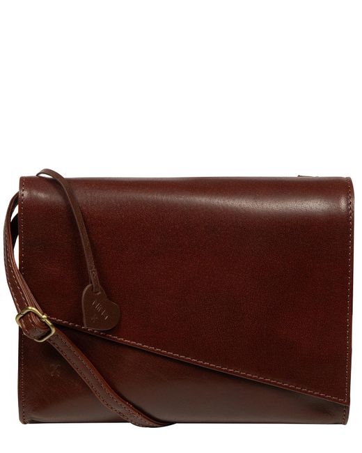 NiNa Amora Brown 'Natalina' Conker Leather Cross Body Bag
