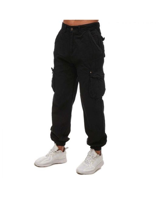 Duck and Cover Black Kartmoore Combat Pants for men
