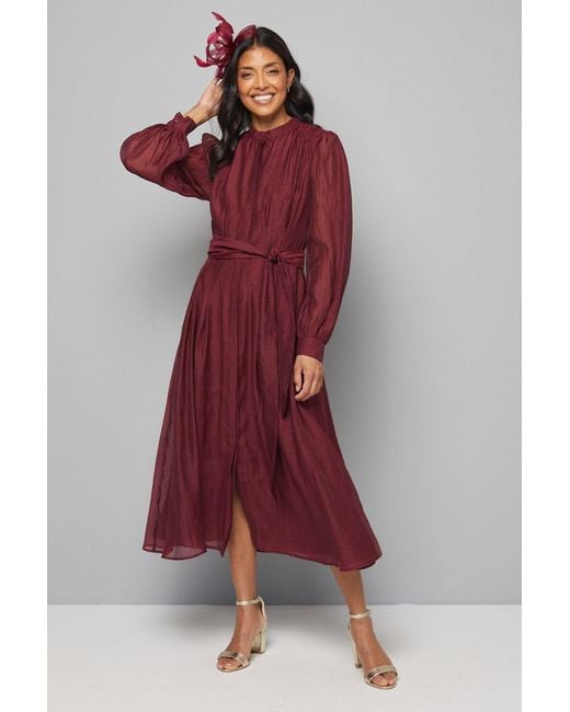 Wallis Textured Organza Midi Shirt Dress