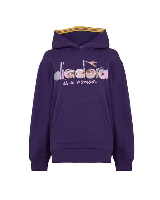 Diadora Blue Eye Hooded Neck Long Sleeve Sweater