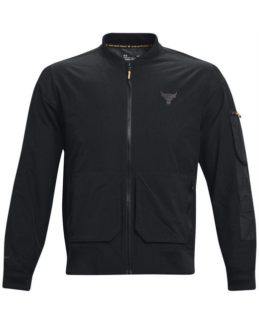 Under Armour Project Rock Storm Bomber Jacket in Blue for Men | Lyst UK