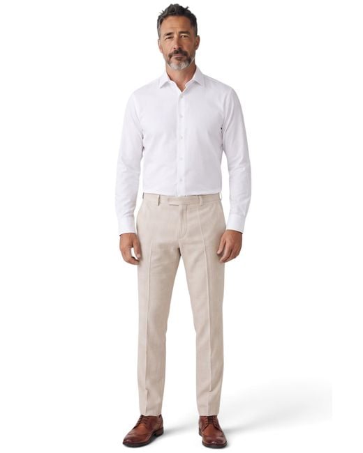 Paul Andrew Natural Check Tailored Trousers Formal Pants for men