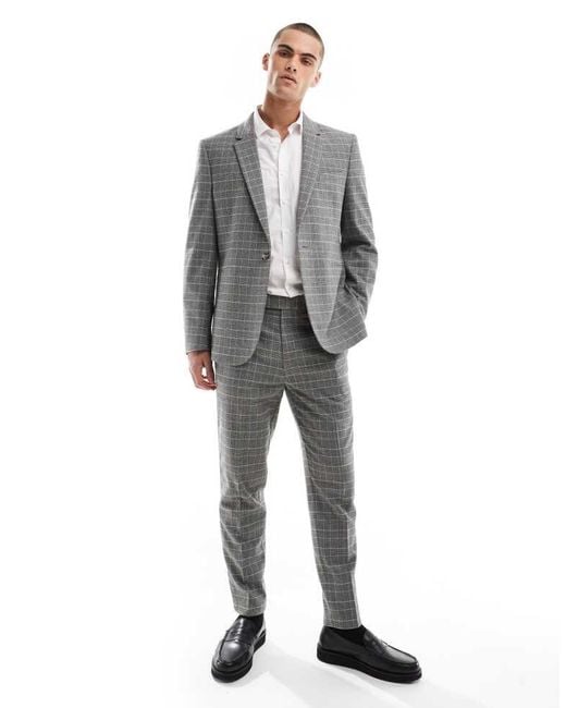 ASOS Gray Slim Suit Trousers for men