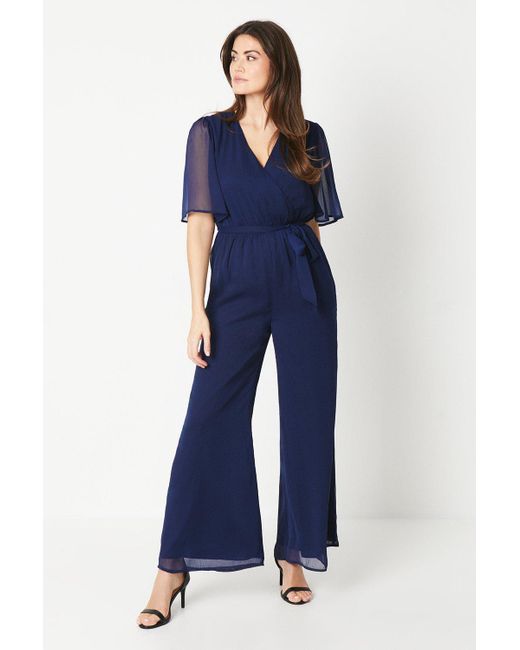 PRINCIPLES Blue Angel Sleeve Jumpsuit