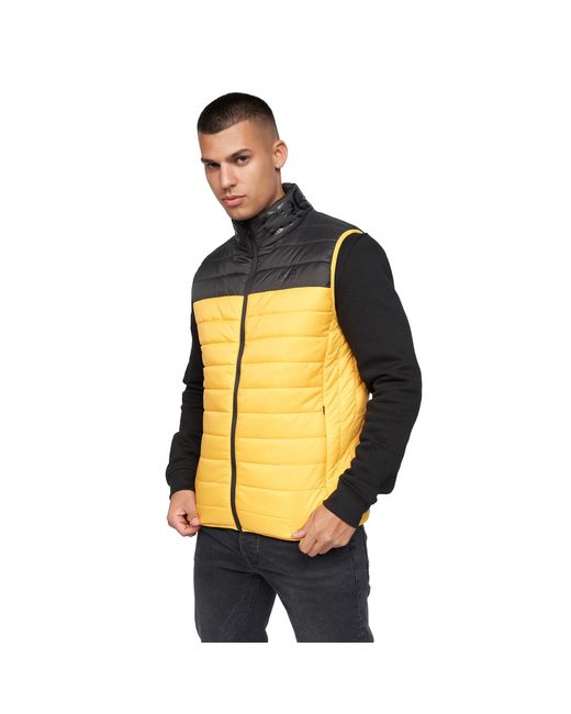 Crosshatch Yellow Presnell High-Neck Gilet Cotton for men