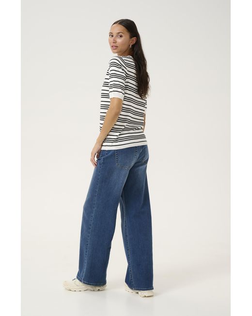 Kaffe Pullover Regular Fit Offwhite in het Blue