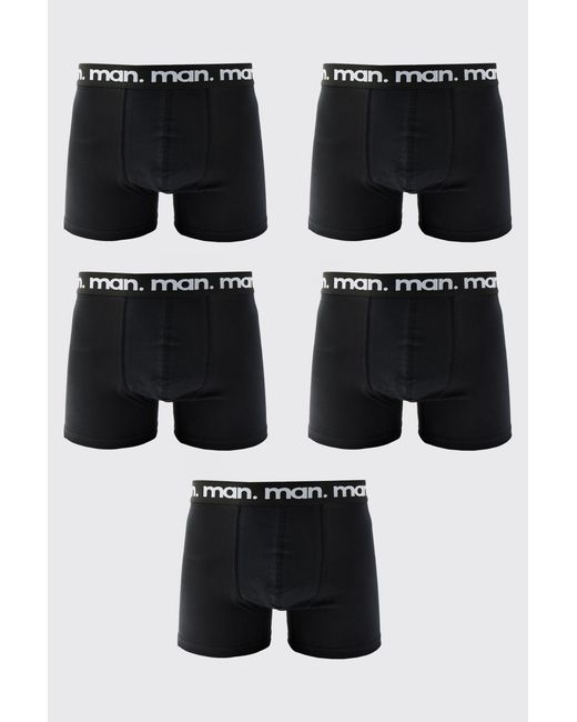BoohooMAN Black 5 Pack Boxers for men