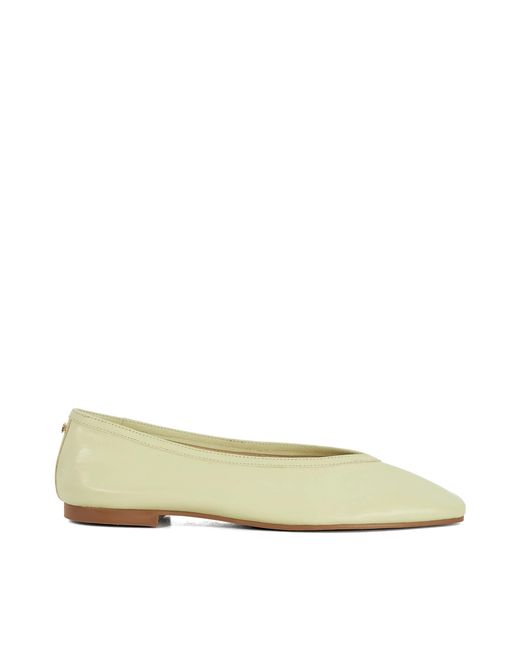 Dune Green Hetta Leather Ballet Flats