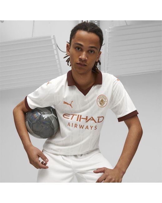 PUMA White Manchester City 23/24 Away Jersey for men