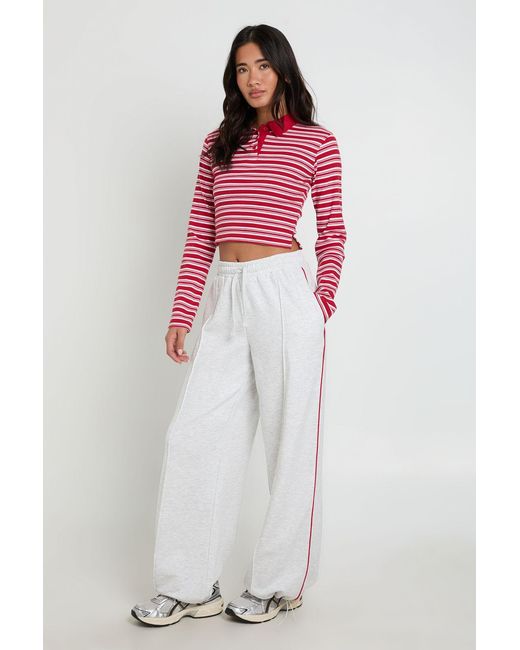 Boohoo Gray Piping Detail Toggle Cuff Loopback Oversized Jogger