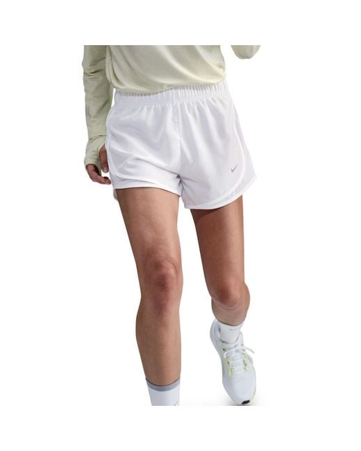Nike Blue Tempo Dri Fit Mid Rise Brief Lined Running Shorts