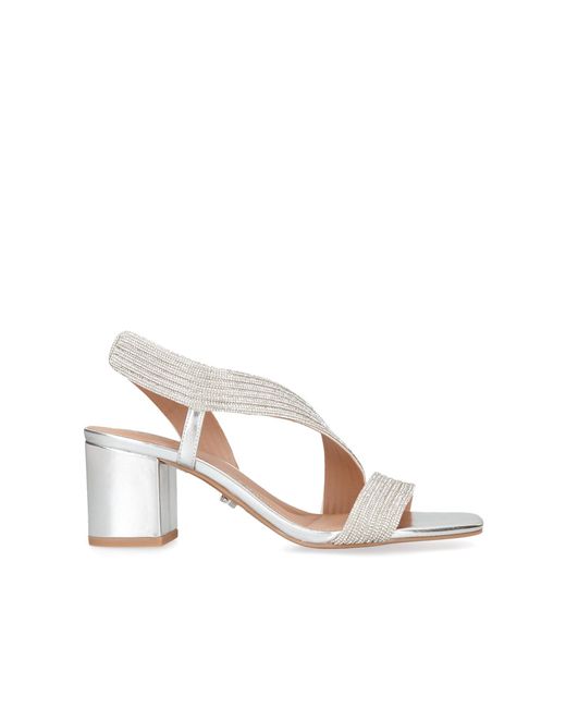 Carvela Kurt Geiger White Gala Block Jewel 60 Sandals