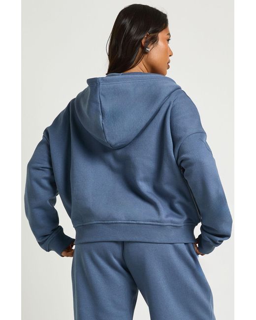 Boohoo Blue Plus Oversized Zip Up Hoodie
