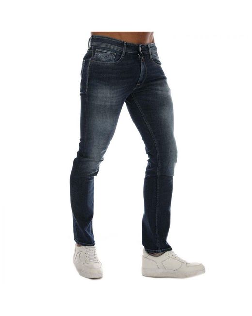 Replay Rocco Jeans Met Rechte Pasvorm Voor , Denim in het Blue voor heren