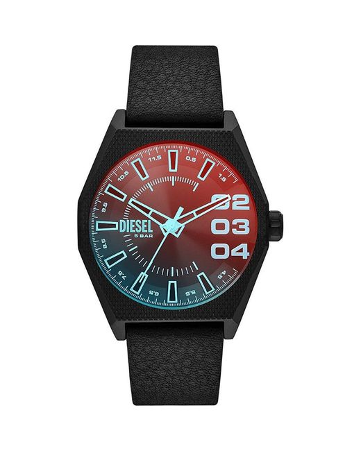 DIESEL Black Scraper Watch Dz2175 Leather (Archived) for men