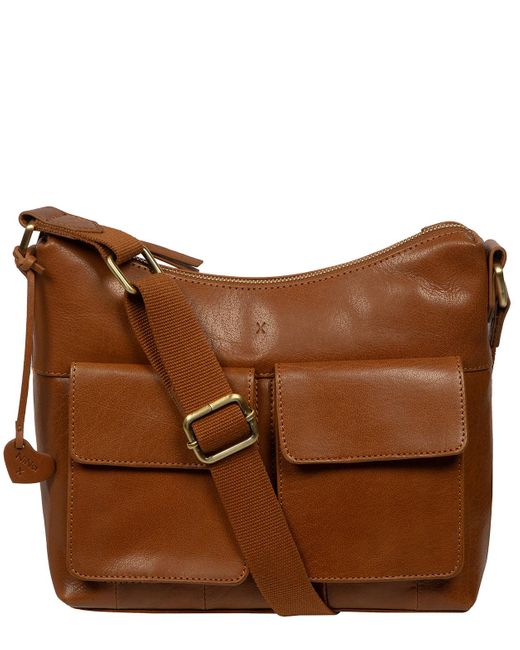 NiNa Amora Brown 'Sabrina' Dark Leather Shoulder Bag