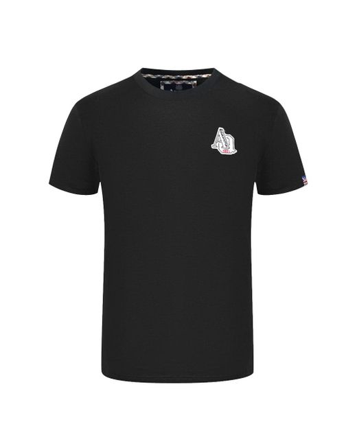 Aquascutum Black "1851 Aq" Logo T-Shirt for men