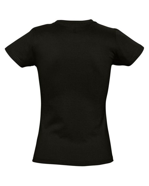 Sol's Black Ladies Imperial Heavy Short Sleeve T-Shirt (Deep) Cotton