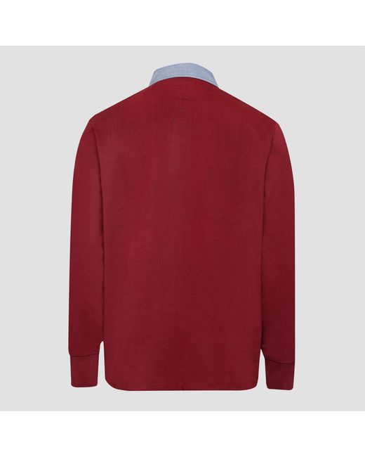 Gant Red Fit Chambray Rugger Sweatshirt for men