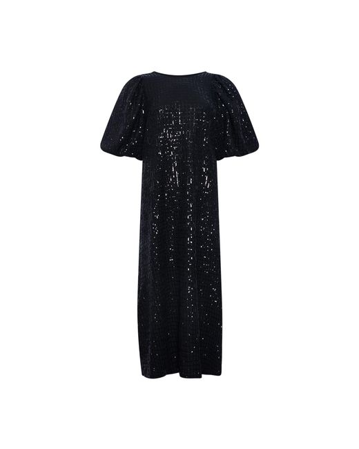 Noella Scharlakenrode Lange Jurk In Zwart in het Black