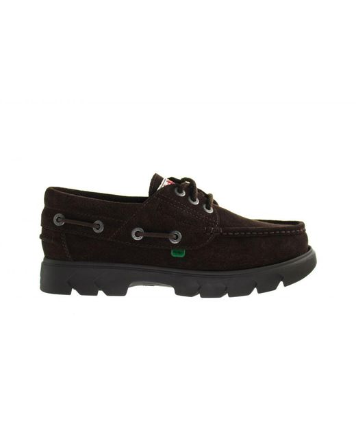 Kickers Black Lennon Boat Dark Shoes Leather (Archived) for men