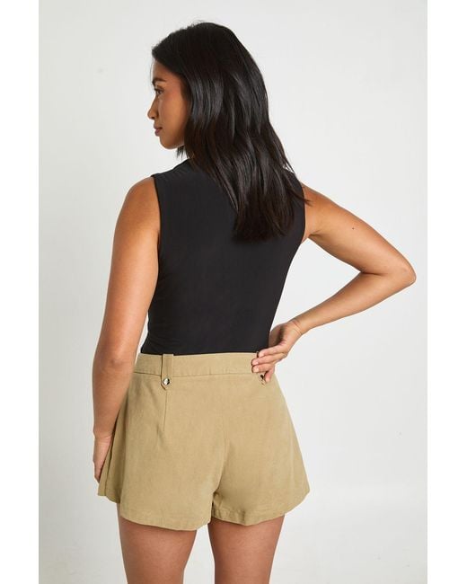 Boohoo Black Petite Double Layer Slinky Square Neck Sleeveless Bodysuit