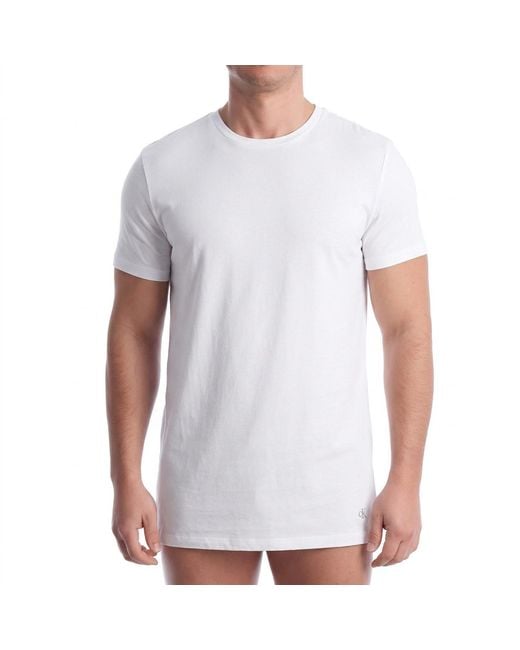 Calvin Klein Gray Pack 3 Undershirts Slim Cotton Stretch Blend Nb4185 for men