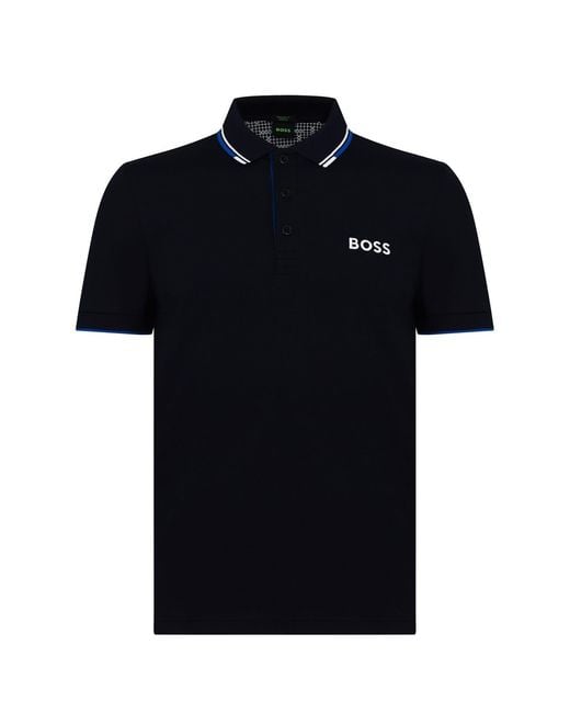 Boss Blue Paddy Pro Cotton Pique Polo Shirt for men