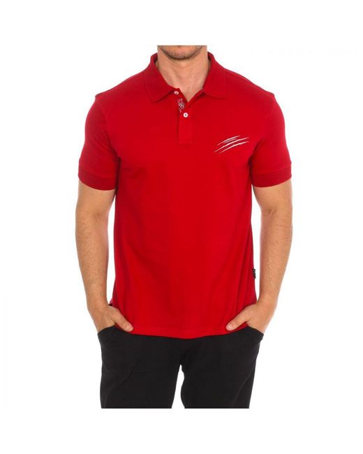 Philipp Plein Red Pips504 Short-Sleeved Polo Shirt for men