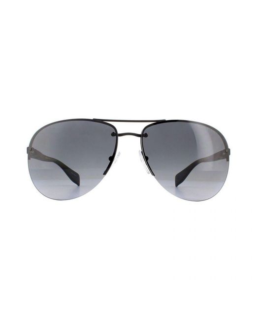 Prada Sport Gray Sunglasses 56Ms Dg05W1 Rubber Polarized Gradient Metal for men