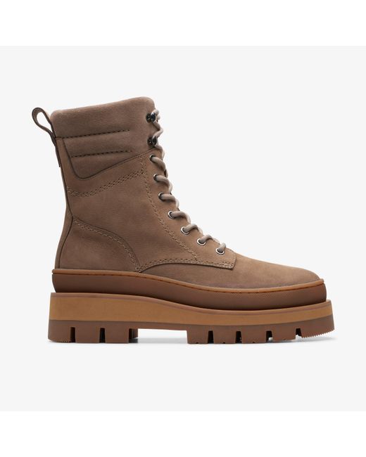 Clarks Brown Orianna 2 Hike Boot Pebble Nubuck Boots